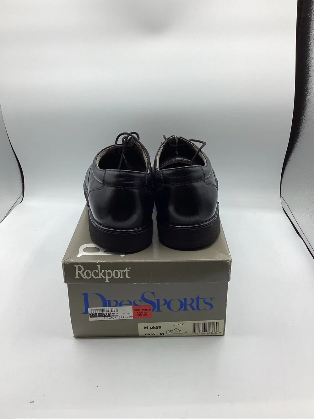 Rockport Men's Black Leather Oxford Dress Shoes Size 10.5